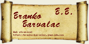 Branko Barvalac vizit kartica